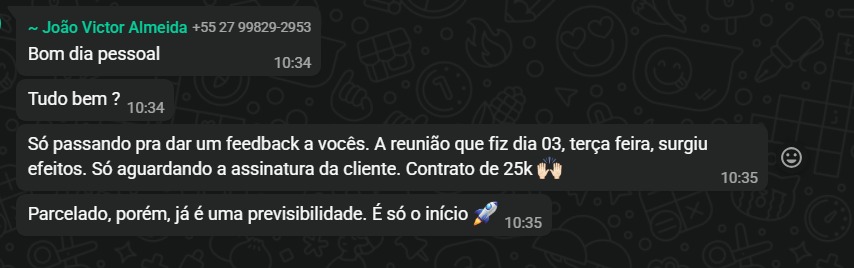 Feedback grupo WhatsApp