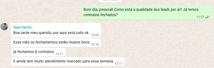 Feedback grupo WhatsApp