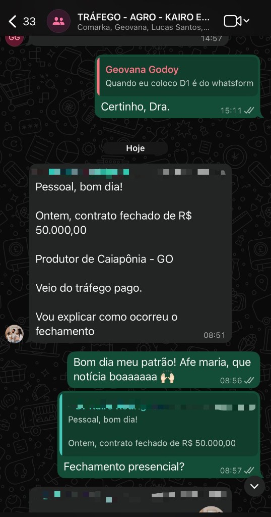 Feedback grupo WhatsApp