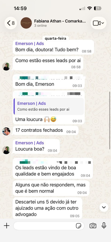 Feedback grupo WhatsApp