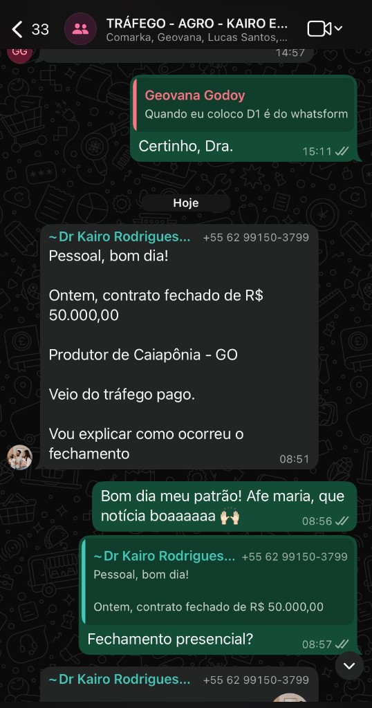 Feedback grupo WhatsApp